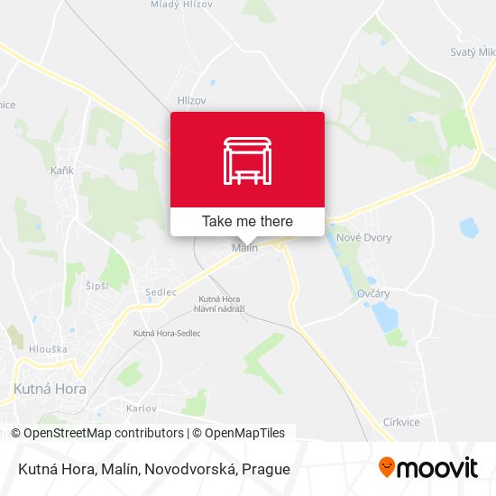 Kutná Hora, Malín, Novodvorská map