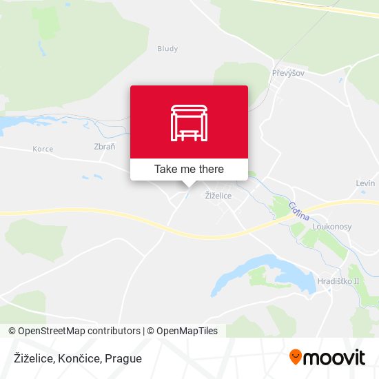Žiželice, Končice map