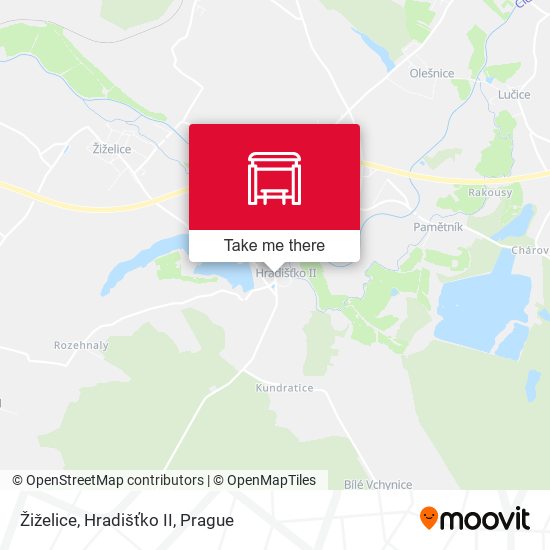 Žiželice, Hradišťko II map