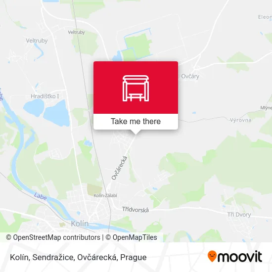 Карта Kolín, Sendražice, Ovčárecká