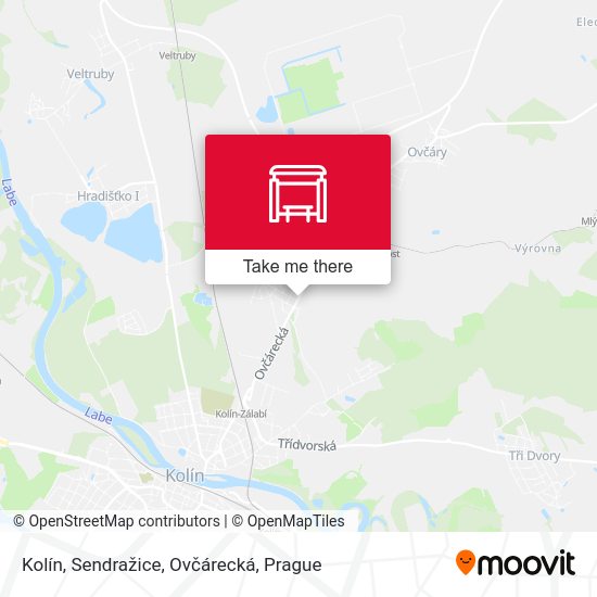 Kolín, Sendražice, Ovčárecká map