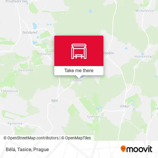 Карта Bělá, Tasice