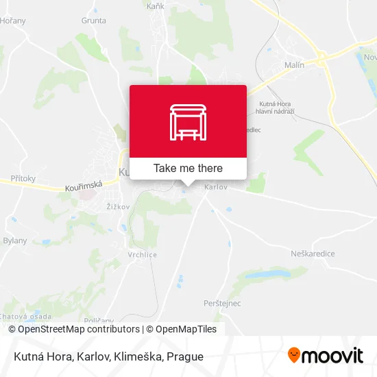 Карта Kutná Hora, Karlov, Klimeška