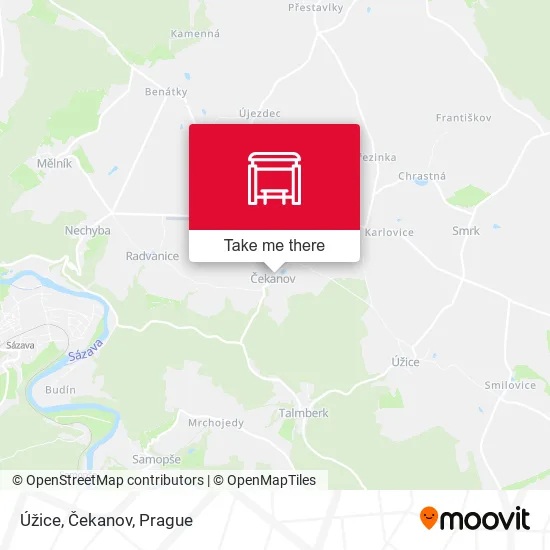 Карта Úžice, Čekanov