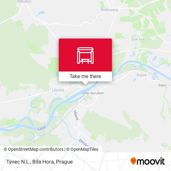 Týnec N.L., Bílá Hora map