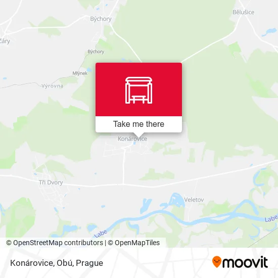 Карта Konárovice, Obú