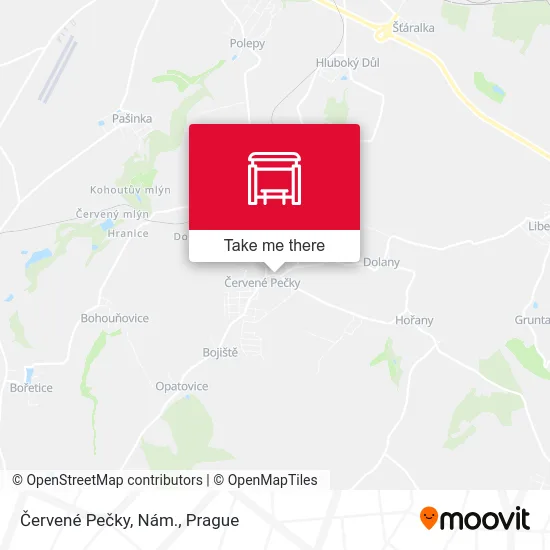 Карта Červené Pečky, Nám.