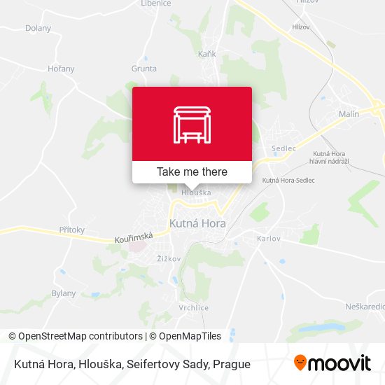 Kutná Hora, Hlouška, Seifertovy Sady map