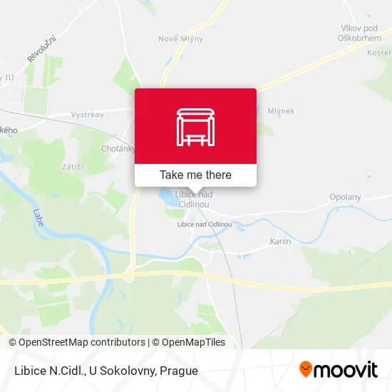 Карта Libice N.Cidl., U Sokolovny