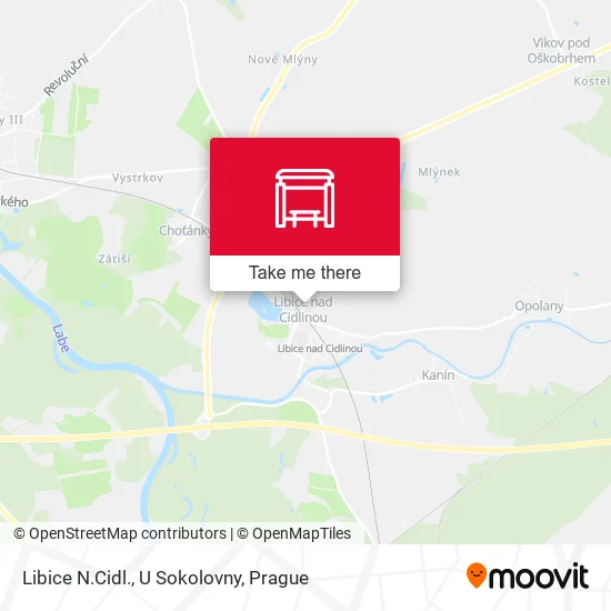 Карта Libice N.Cidl., U Sokolovny