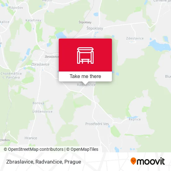 Карта Zbraslavice, Radvančice