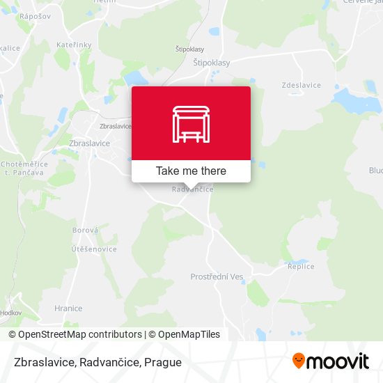 Zbraslavice, Radvančice map