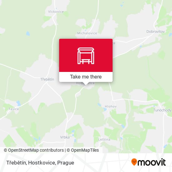 Třebětín, Hostkovice map