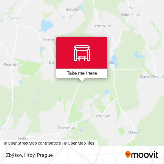 Карта Zbýšov, Hrby