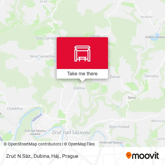 Карта Zruč N.Sáz., Dubina, Háj.