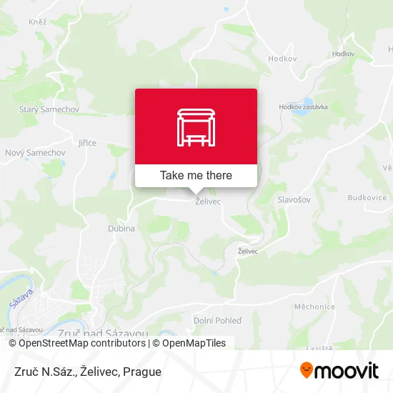 Карта Zruč N.Sáz., Želivec