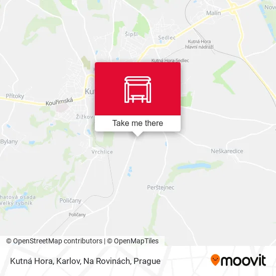 Карта Kutná Hora, Karlov, Na Rovinách