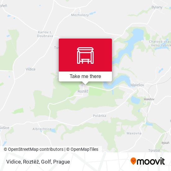 Vidice, Roztěž, Golf map