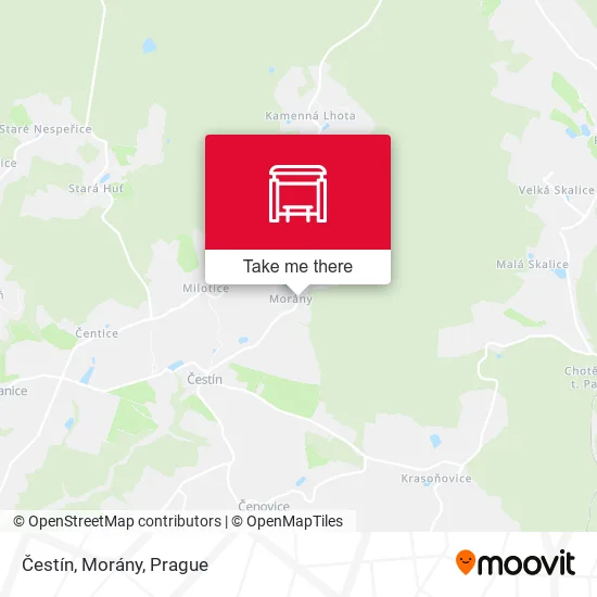 Карта Čestín, Morány