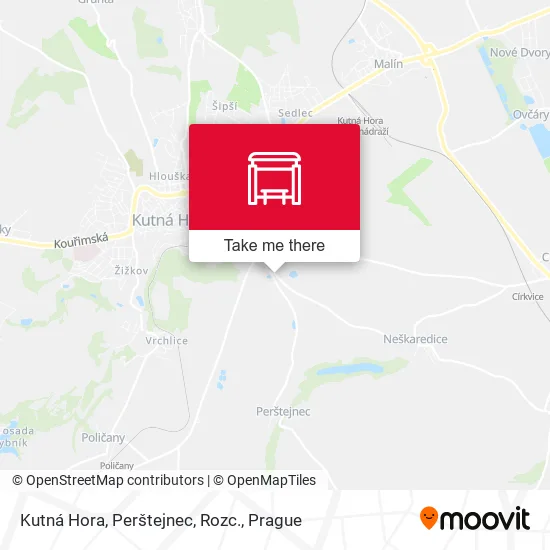 Карта Kutná Hora, Perštejnec, Rozc.