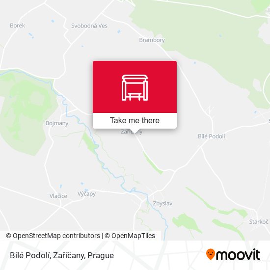 Bílé Podolí, Zaříčany map