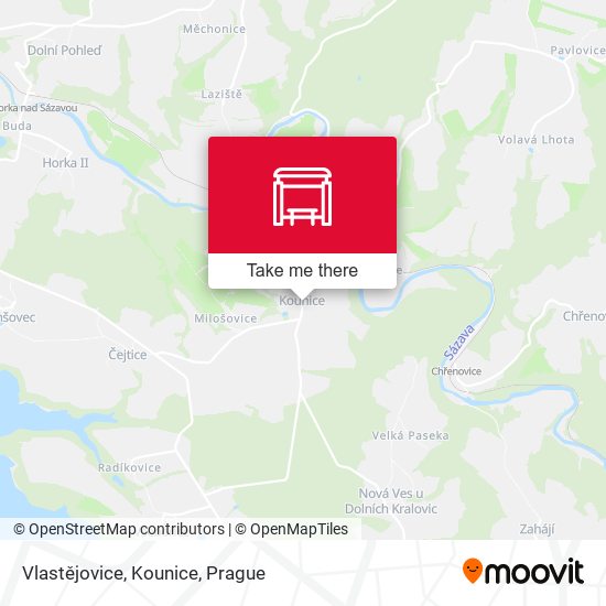 Vlastějovice, Kounice map