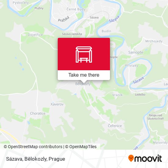 Sázava, Bělokozly map