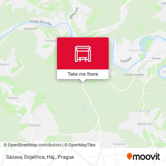 Sázava, Dojetřice, Háj. map