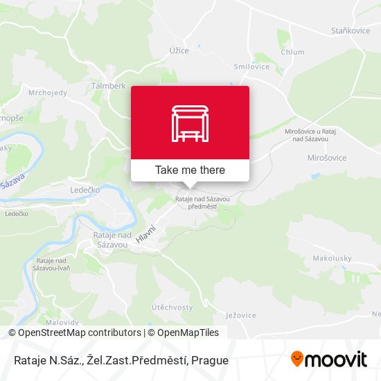 Rataje N.Sáz., Žel.Zast.Předměstí map