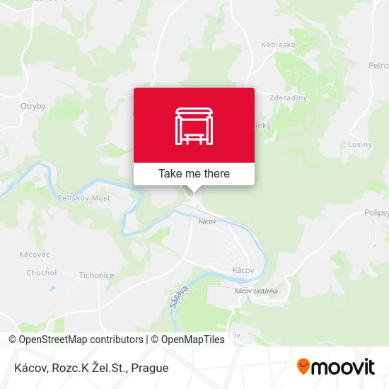 Карта Kácov, Rozc.K Žel.St.