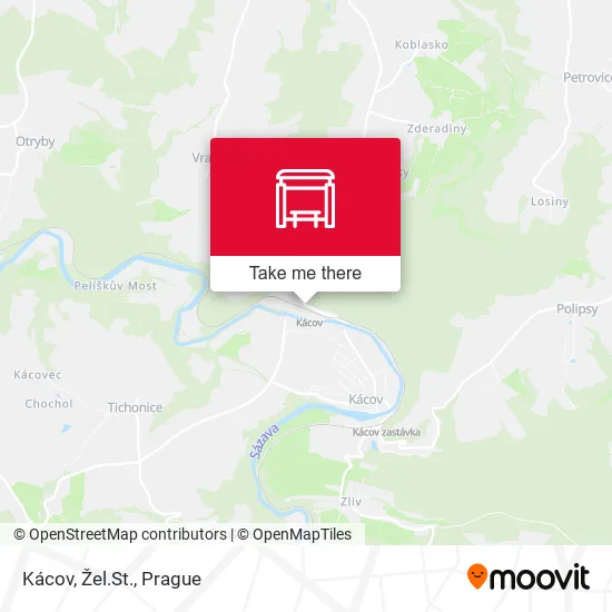 Карта Kácov, Žel.St.