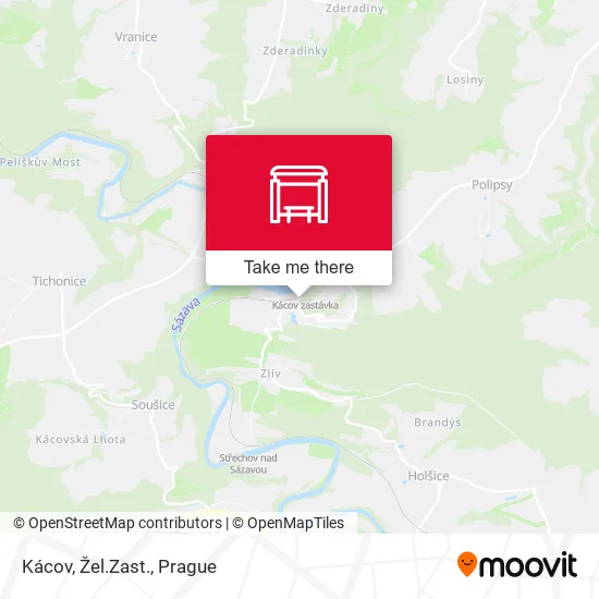 Карта Kácov, Žel.Zast.