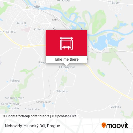Nebovidy, Hluboký Důl map