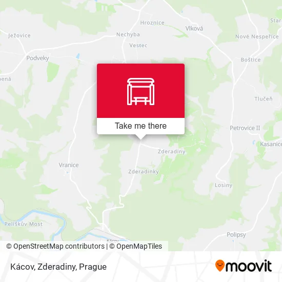 Карта Kácov, Zderadiny