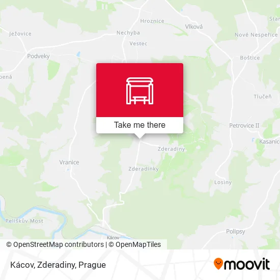 Карта Kácov, Zderadiny