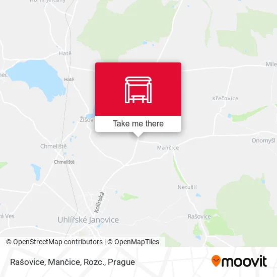 Карта Rašovice, Mančice, Rozc.