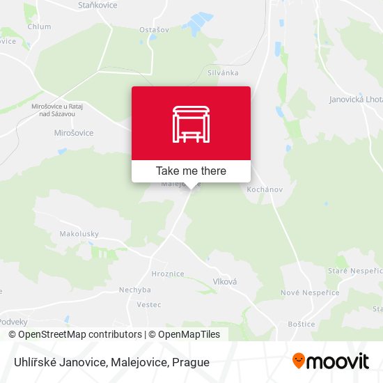 Uhlířské Janovice, Malejovice map