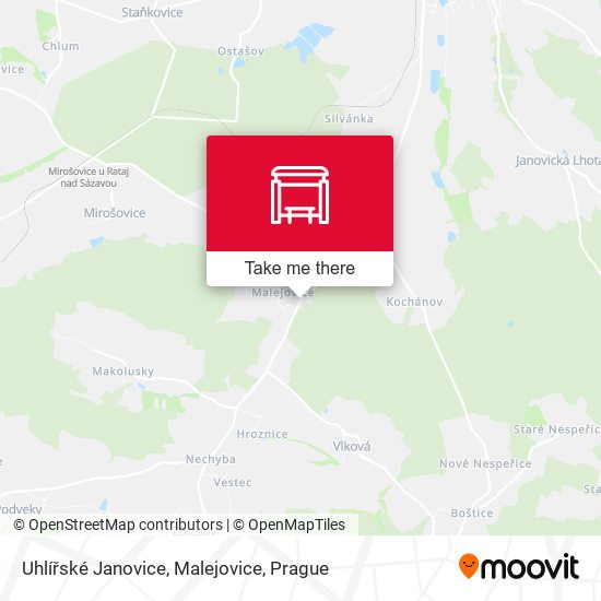 Uhlířské Janovice, Malejovice map