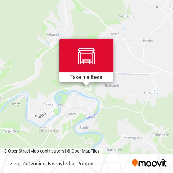 Карта Úžice, Radvanice, Nechybská
