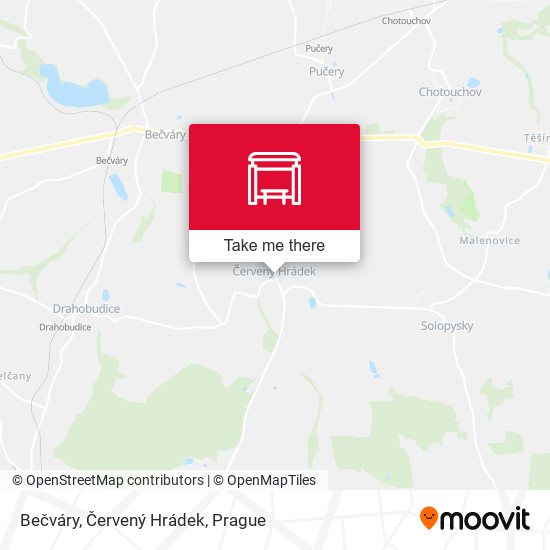 Bečváry, Červený Hrádek map