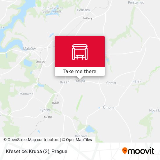Křesetice, Krupá (2) map