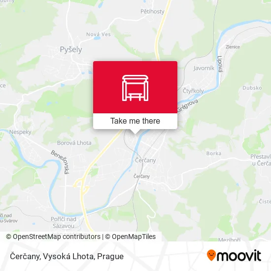 Карта Čerčany, Vysoká Lhota
