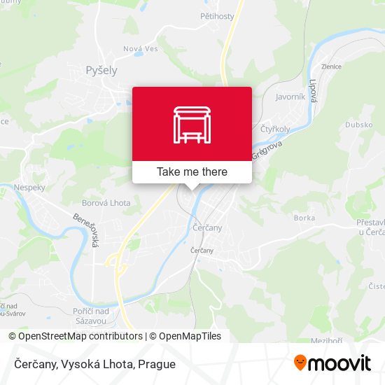 Čerčany, Vysoká Lhota map