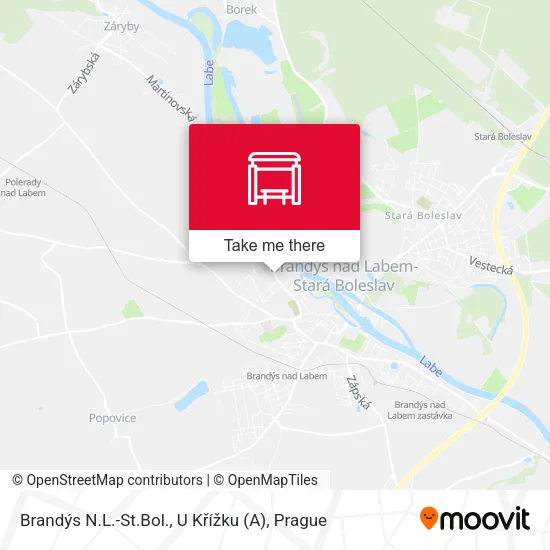 Карта Brandýs N.L.-St.Bol., U Křížku (A)