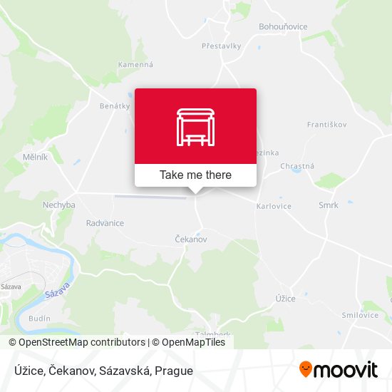 Úžice, Čekanov, Sázavská map