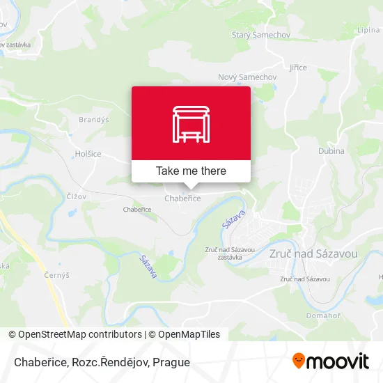 Карта Chabeřice, Rozc.Řendějov