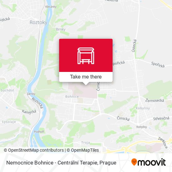 Nemocnice Bohnice - Centrální Terapie map