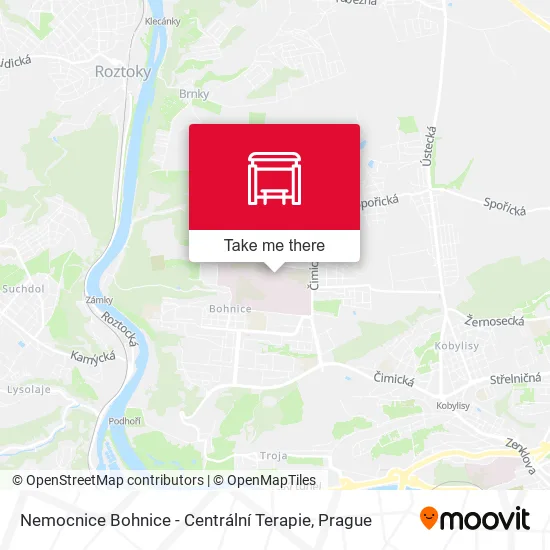 Карта Nemocnice Bohnice - Centrální Terapie