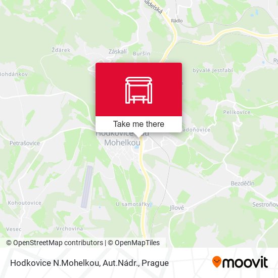 Карта Hodkovice N.Mohelkou, Aut.Nádr.