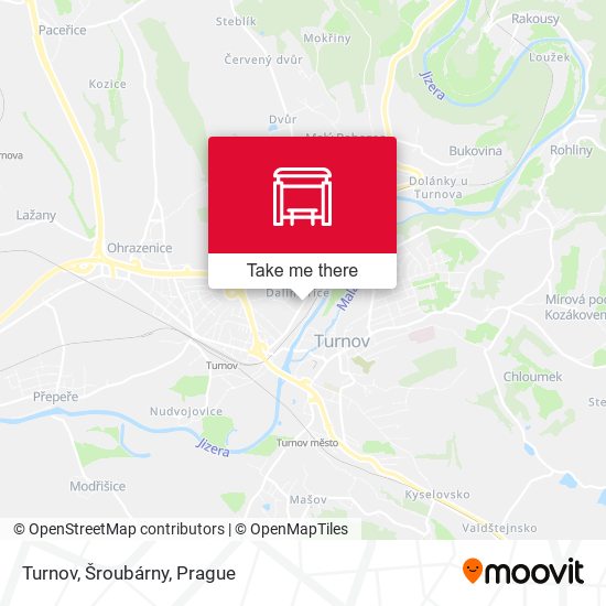 Turnov, Šroubárny map